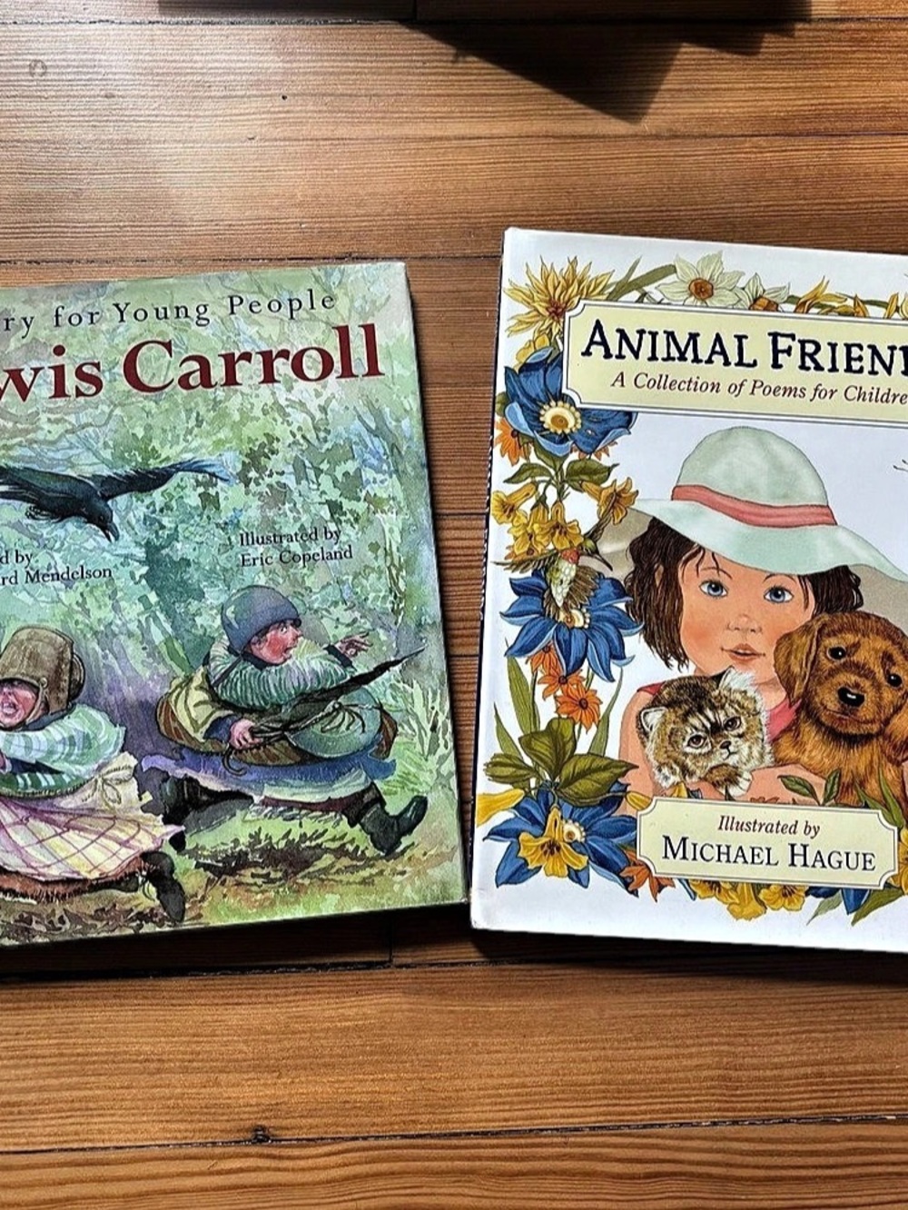 Lot of 2 Kids Poem Books Lewis Carroll Poetry for Young People & Animal Friends